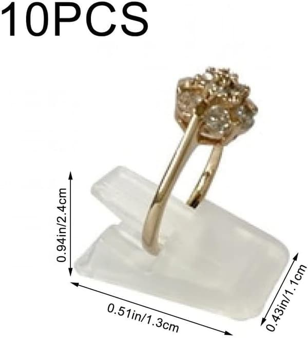 Ringhållare 10 stycken plast singelfingerringstativ smyckesdisplayhållare litet ringpresentationsstativ klart - Klar