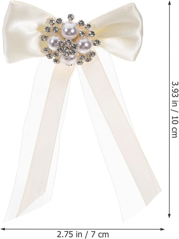 Hvid sløjfe håndledscorsage armbånd bånd elegant bryllupstilbehør