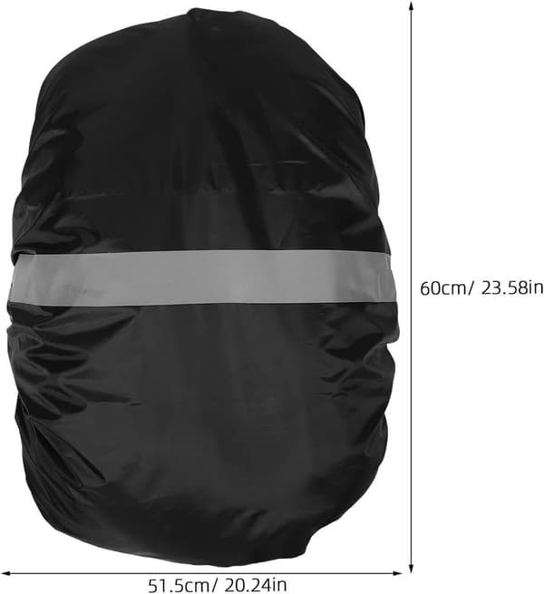 Waterproof Reflective Backpack Rain Cover with Elastic Edge, Large Size 60L