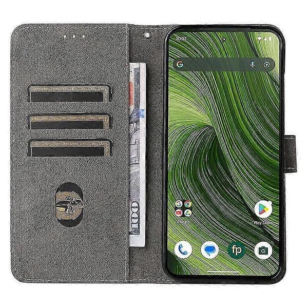 Kompatibel med Fairphone 6 Plånboksfodral RFID PU-läder Telefonfodral Stativ med Rem (Blå)