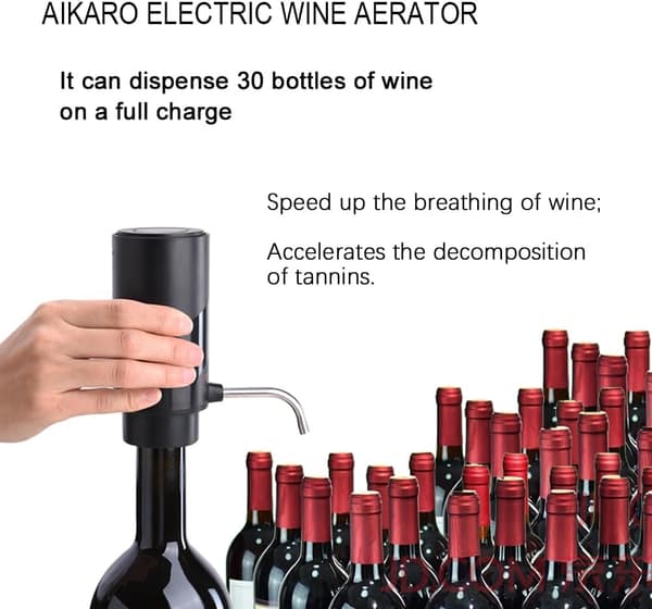 Electric Wine Aerator, Rechargeable Automatic Electronic Wine Bottle