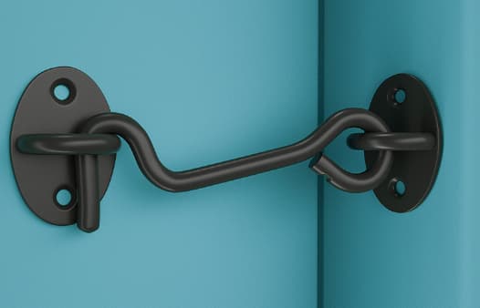 Låseanordninger til stalddøre - 2-pak sorte 4-tommer krog- og øjelåse kraftige skærmlåse hardware rustfri ståldørlåse