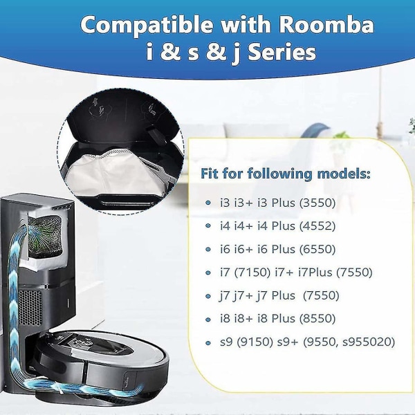 12-pack vakuumpåsar Kompatibelt utbyte kompatibelt med I3,i4,i6,i7+ I7plus J7+(7550) I8 S9 S9+(9550) Vakuum
