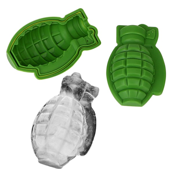 3-Pack 3D Grenade Ice Cube Mold - Life Size Hand Grenade Whisky Ice Ball A Great Gift for Men, Military Fan（2 pcs）