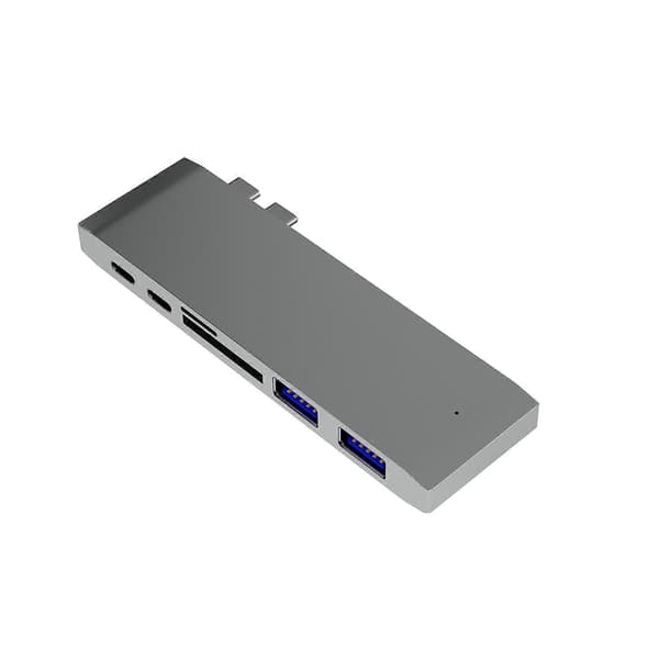 6-i-1 Dobbel USB Type-C Multiport Kortleser Adapter Konverter for MacBook