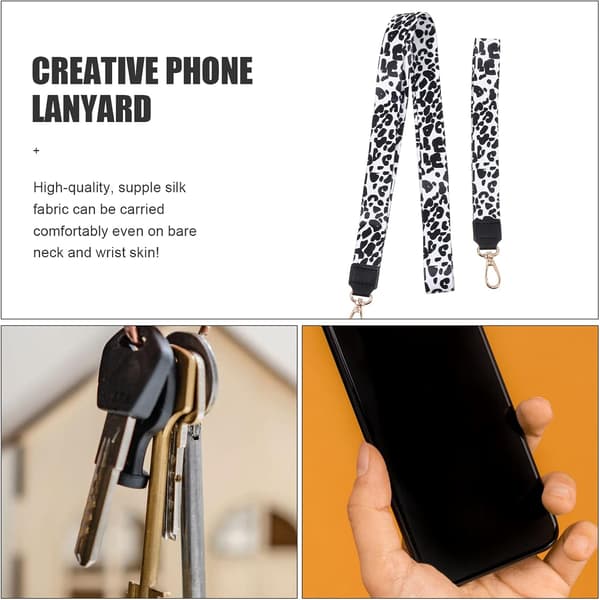 2 Handbroms Leopard Lanyard Halsrem Lanyard Nyckelring
