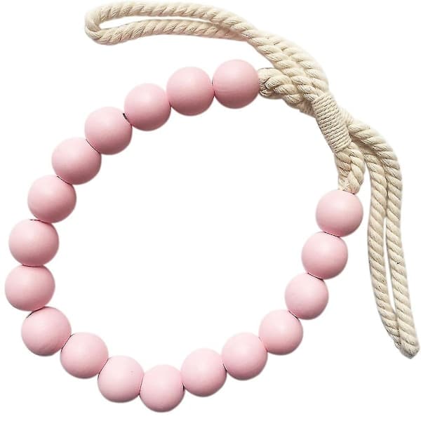Mode Draperihållare Träpärlor Tieback Hållare Heminredning Rosa Pink