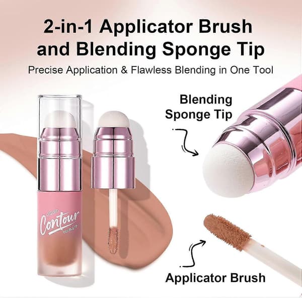 Flydende kontur- og concealerstift med dobbelt spids, langtidsholdbar ansigtsskulpturerende creme med 02 Medium Tan 02 Medium Tan