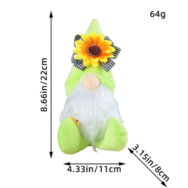 2 Stem Gnomes Easter Decorations, Handmade Summer Sunflower
