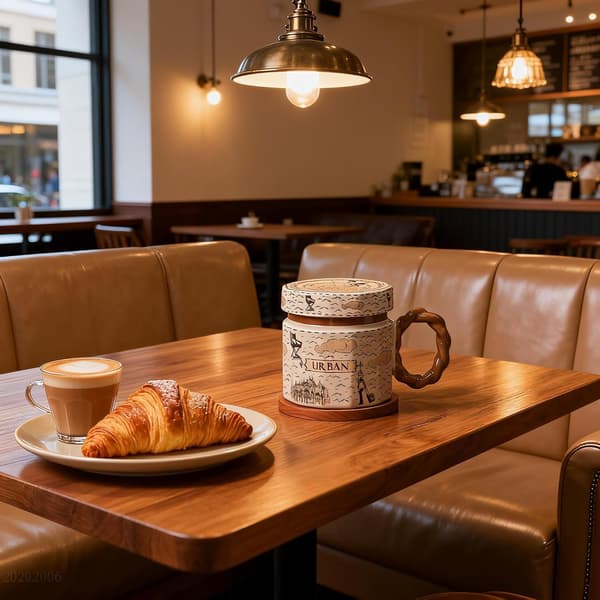 Estetiskt Kaffekoppset i Keramik med Lock & Fat - Lyxig 网红 Drickskopp för Kontor & Hem, Premium Te Latte Mugg Present