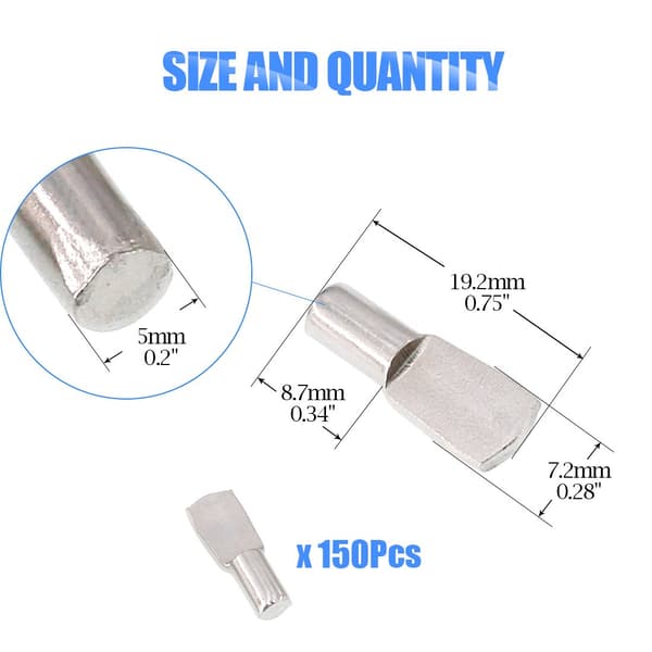 150 st Skedformade Hyllbärare, 5 mm, Förnicklade