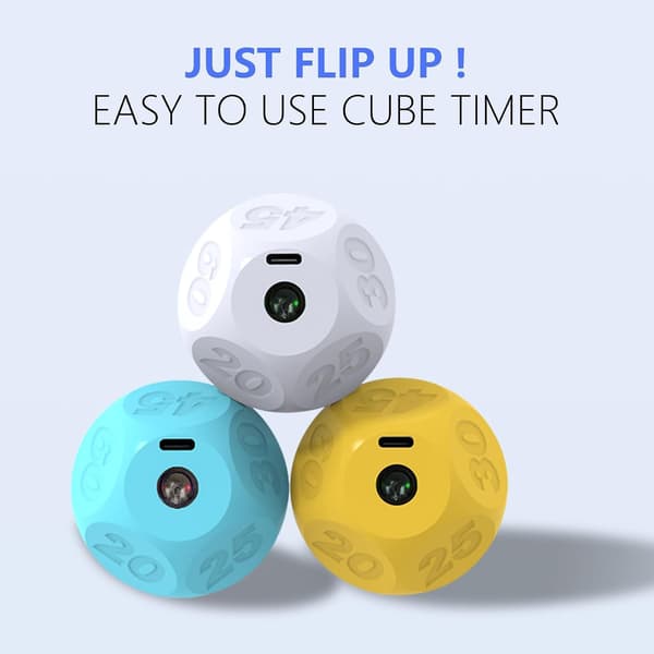 Rechargeable Kitchen Timer with Presets | 1-3-5-10-15-20-30-45-60-90 Minute Countdown for Cooking, Baking, Class, Exercise (Yellow) yellow