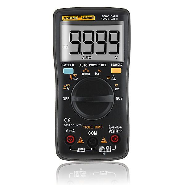 Mini Multimeter Multitester Hemmätare Verktyg True Rms Multimeter Digital Mätare Elektrisk Siffra Black