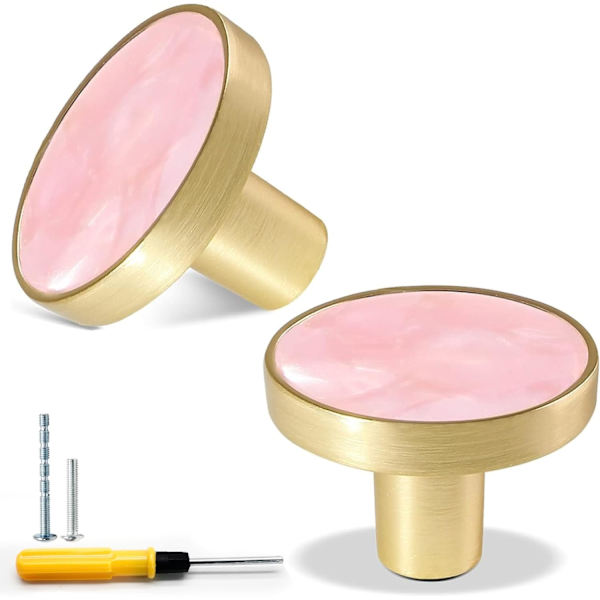 2-pack guldknoppar för byrålådor 2-pack rosa 4\" 2 Pack Pink