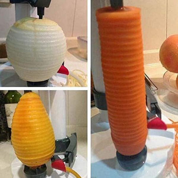 Electric Potato Peeler Automatic Rotating Apple Peeler Tool Multifunctional Stainless Steel Potato, Pear, Fruit and Vegetable Peeler (Black)