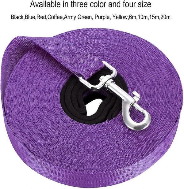 Dog Training Leash, Long Nylon Leash for Dog Tracking, Obedience Training Leash (Purple)
