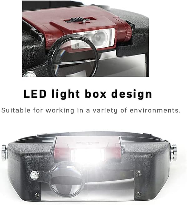Smykkeforstørrelsesglas med LED-lys (rød) 1,5 x 3 x