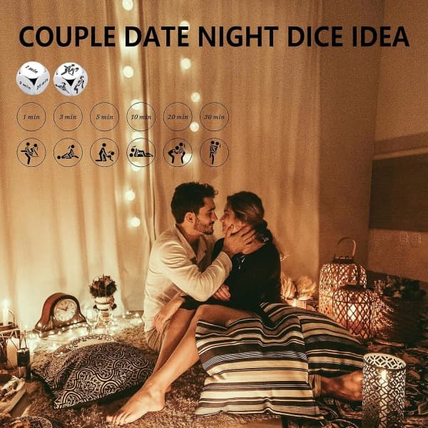Date Night Idea Dice - Fun Gift for Couples, Valentine's Day, Decision-Making Games for Love