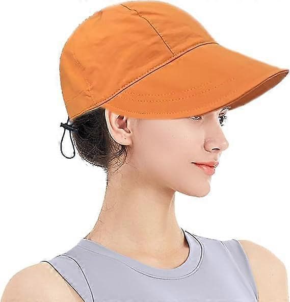 Justerbar Hurtigtørrende Solhat Åndbar Kasket Dame Sommer Solbeskyttelse Unisex, Orange