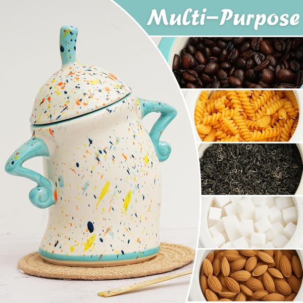 Jars with Attitude, Large Candy Jars with Lids, Stylish Ceramic Cups with Attitude, Fun Kitchen Decorations for Candy, Cookies, and Tea.