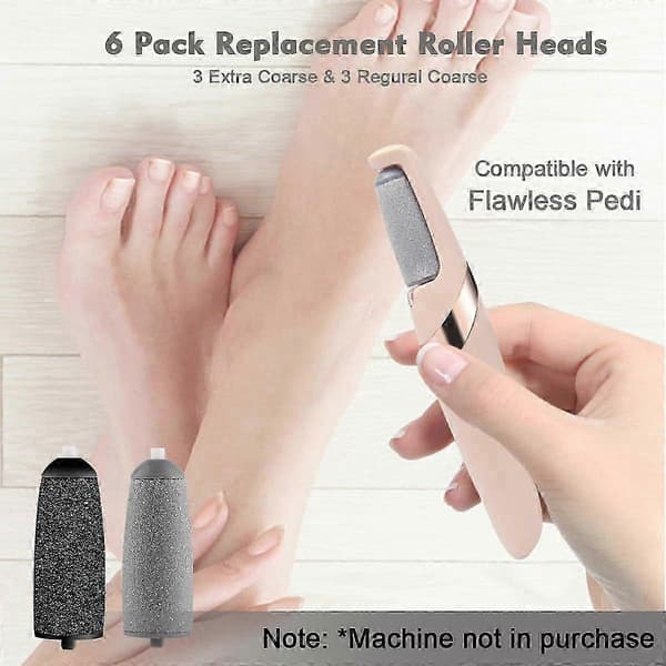 12-pack Replacement Rollers for Flawless Pedi, Replacement Heads Compatible with Finish Touch Flawless Pedi Electronic File, 6 Extra