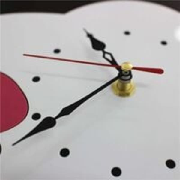 DIY Acrylic Wall Clock Modern Cute Clock Cat Waving Tail Home Decor Silent Movement (Black)
