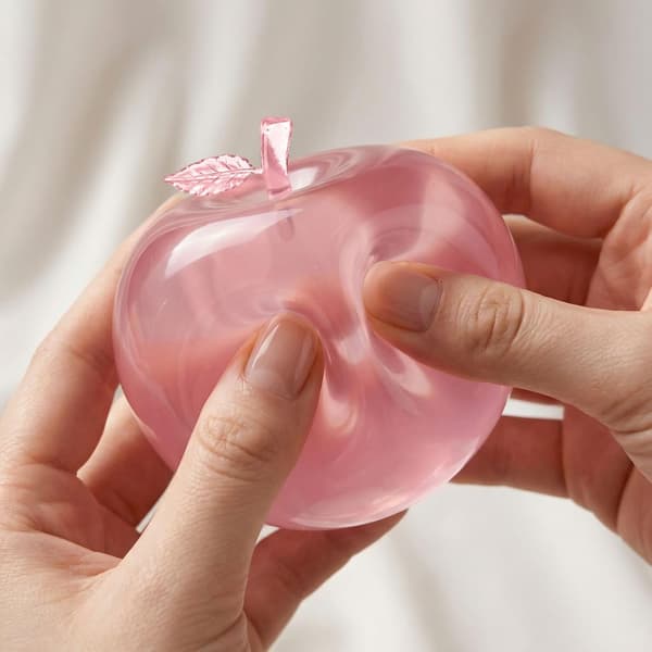 Squishy Æble Stresslegetøj, Gennemsigtig Squishy Bold til Voksne & Børn, Dekorativ Gave (Pink)