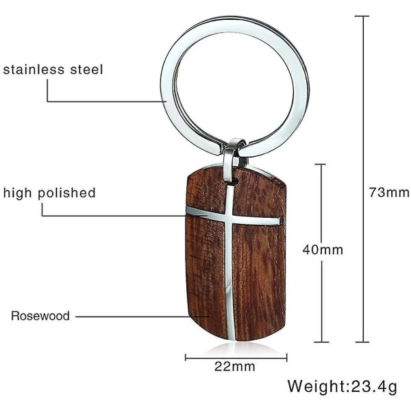 316l Rustfrit Stål Woodmen's Rosewood Link Kæde, Naturlig Træindlæg, Træ Smykker, Fantastisk Gave Kompatibel Med Mænd