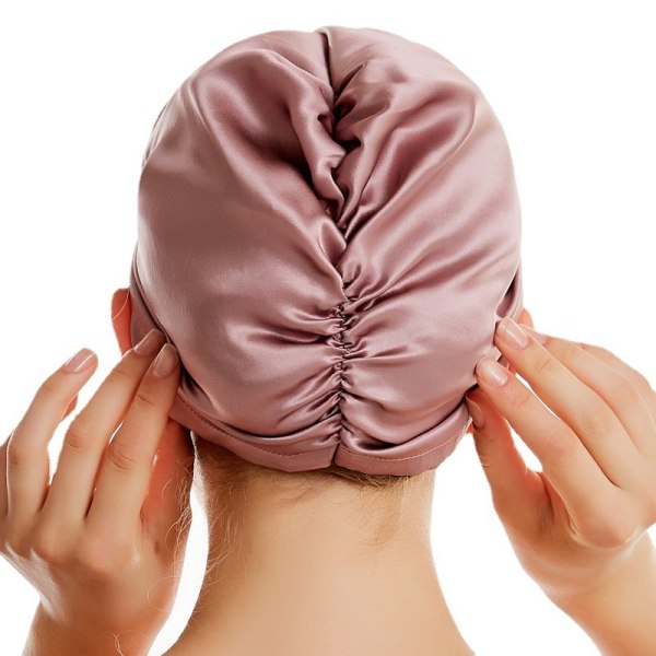 Satin Bonnet Chemo Hodeplagg Kapp Satinforet Turbaner for Kvinner Gjenbrukbar Badehette Satin Bonnet Kapp Satinhatt Silke Kapp for Søvn