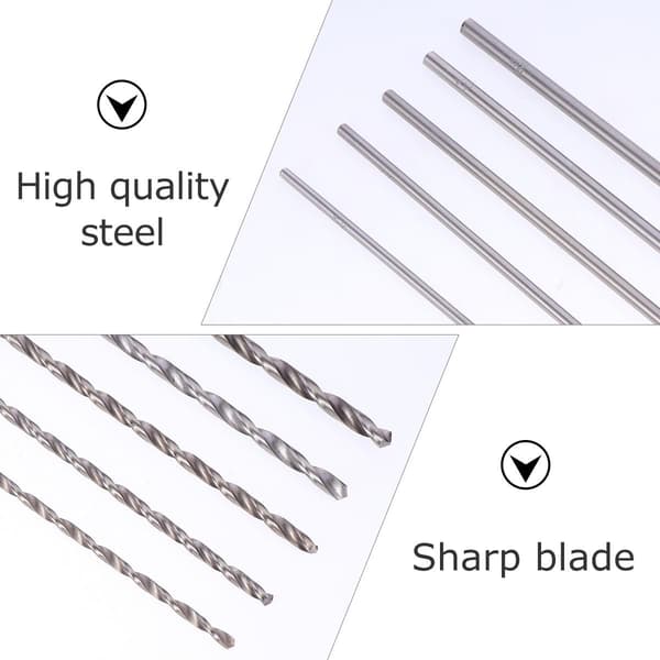 5 Pcs Extra Long High Speed Steel Drill Bit Set 3-5mm, 300mm Twist Drills