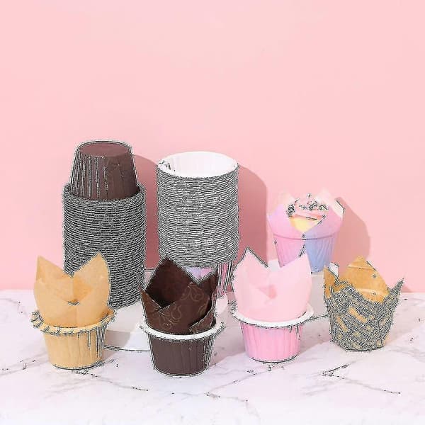 50 stk. Hjem Køkken Tulip Bageform Festartikler Cupcakeforme Muffin