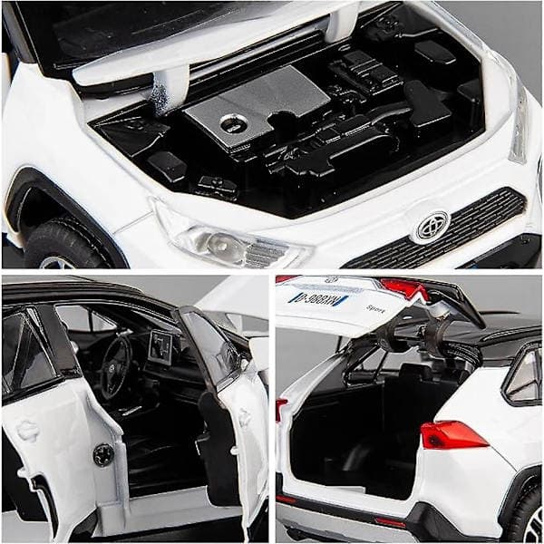 Modellbil 1/32 Rav4 Legering Støpt Samlerleketøybil Med Lys Og Lyd Leketøy Frontdør Kan Åpnes For Gutter Barn Småbarn Gave