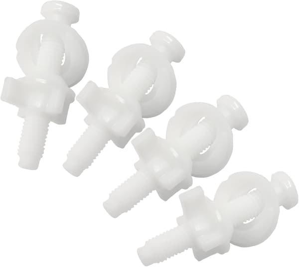 4 stk. erstatningssett for toalettseteskruer, 4 stk. hvite item_package_quantity
