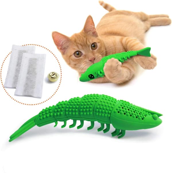 Cat Toothbrush Catnip Toy - Durable Hard Rubber - Cat Dental Care