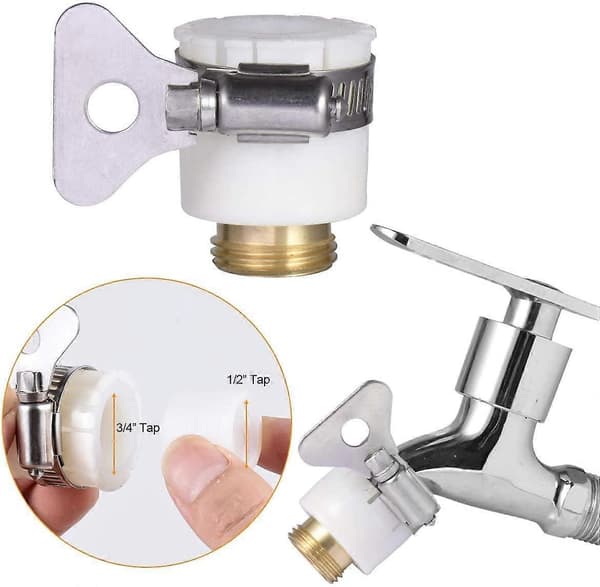 Hose Quick Connector, 3/4 \" Thread - Double Male Metal Connector - 1/2 \" and 3/4 \" Threaded Tap Adapter [DB]