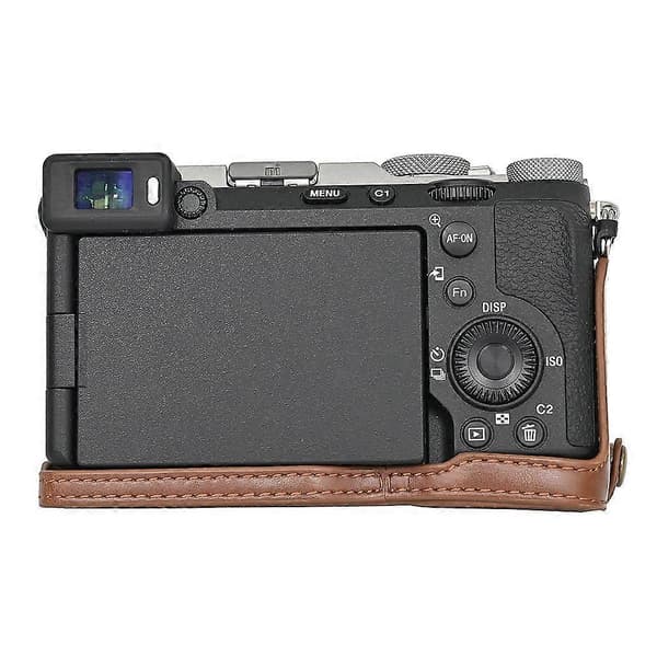 R2u For Sony A7C II A7CR Removable Camera Case PU Leather Battery p8y Opening Case with Lens Bag - C
