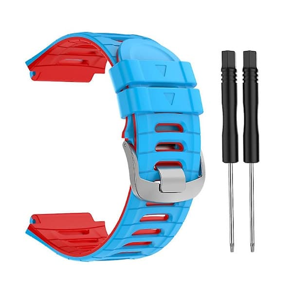 Silikonearmbånd til Garmin-Forerunner 920XT Smartwatch Armbåndsrem Blå rød Blue red Blue red
