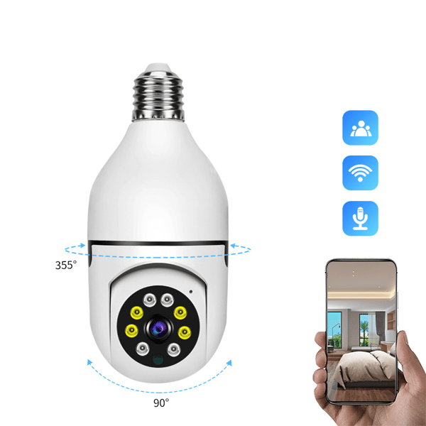 Dual-Lens WiFi Security Camera, 1080P HD Surveillance Camera, AI Motion Detection, Two-Way Communication, 2.4G, 2 Million Pixels