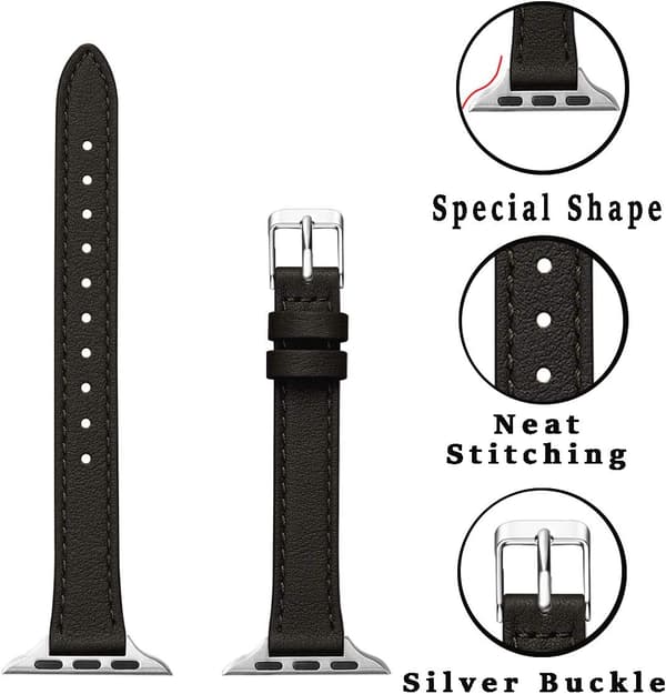 Sort - Kompatibel med Apple Band 41mm 40mm 38mm, Dame tynd