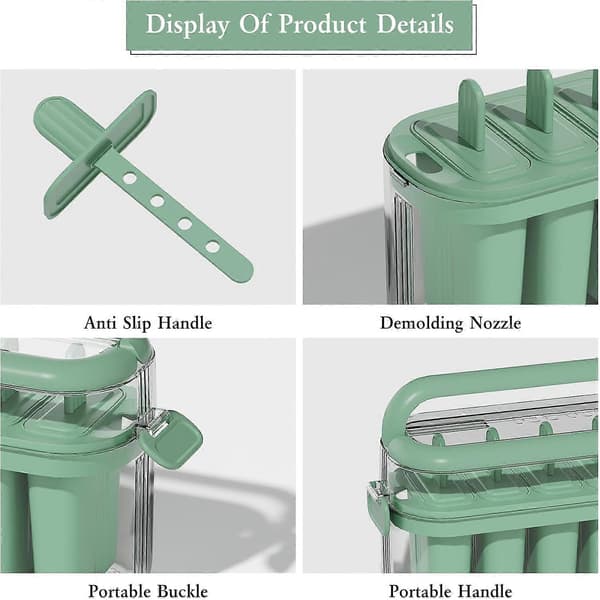 Homemade Ice Pop Molds Set with Popsicle Sticks - Food Grade Silicone Ice Pop Maker - Leak-Proof, Easy Release