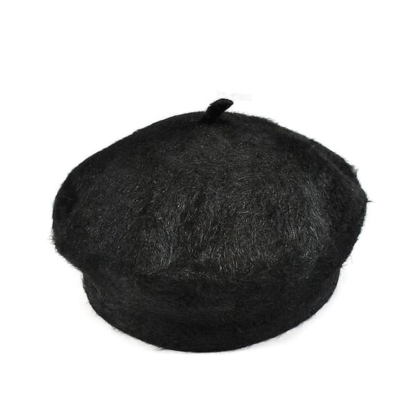 Dame Beret Ensfarvet Fluffy Enkel Chic Lille Rund Damehat til Efteråret