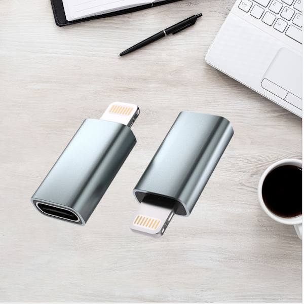 FA02 Lightning til Type-C Adapter - Grå, 27W Hurtigopladning