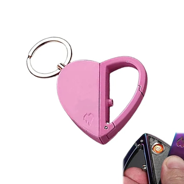 Oppladbar USB-nøkkelring Plasma Lighter Metal (rosa)
