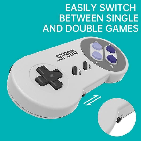 SF900 HD Spillekonsol Retro Spillekonsol 4700 Spil Trådløs Controller til SNES