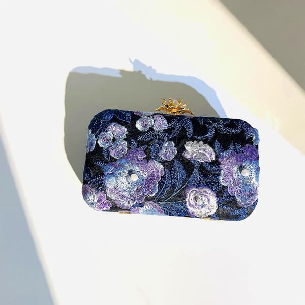 Vacker Handväska Clutch Präglad Broderi Aftonväska För Bröllop