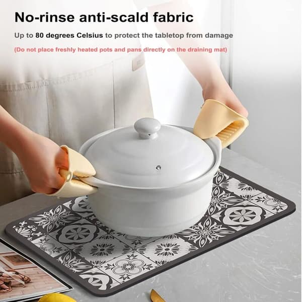 Opvaskemåtte 30 x 40 cm – Absorberende kiselgur – Hurtigtørrende – Til køkken- og restaurantborde