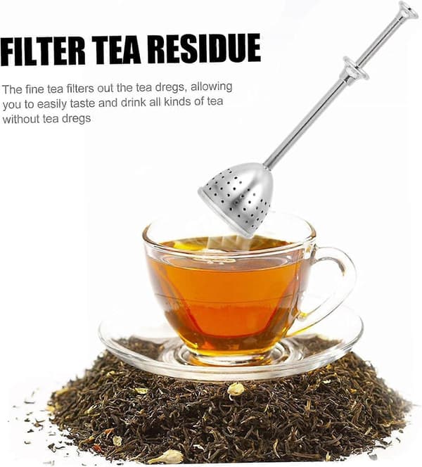 Tesil i rustfritt stål, finmasket teinfuser for løs te og kjøkkenbruk