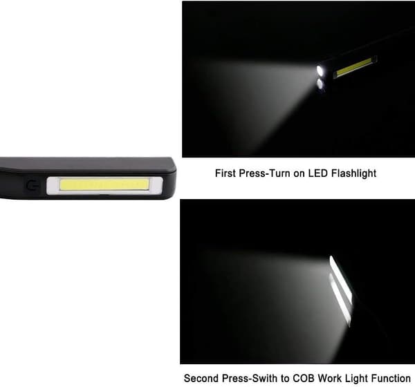 Genopladelig LED-arbejdslampe, 2 stk. 350 lumen COB-mekanikerlampe