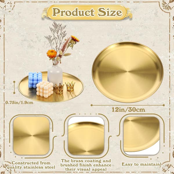10 stk. guldbakker, tommer til bryllupsfestbordplade stk. 10 Pcs, Gold