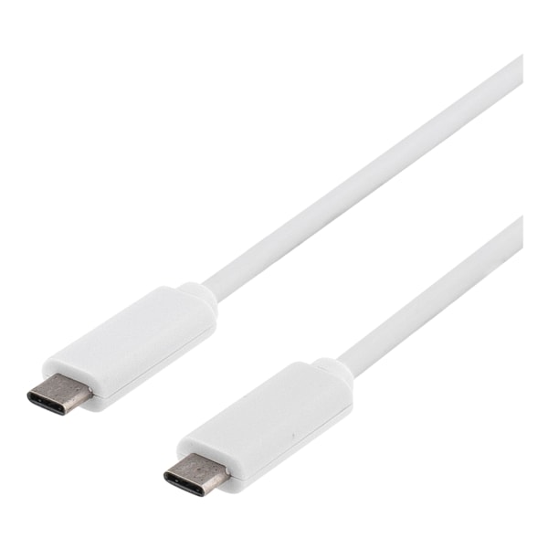USB 3.2 Gen 1-kabel, Typ C - Typ C, 1m, vit Vit